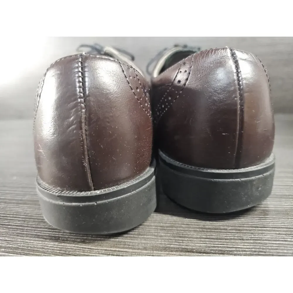 RED WING Brown Leather Wingtip Shoes Safety Toe MENS 12 USA Lace Up 2413-05